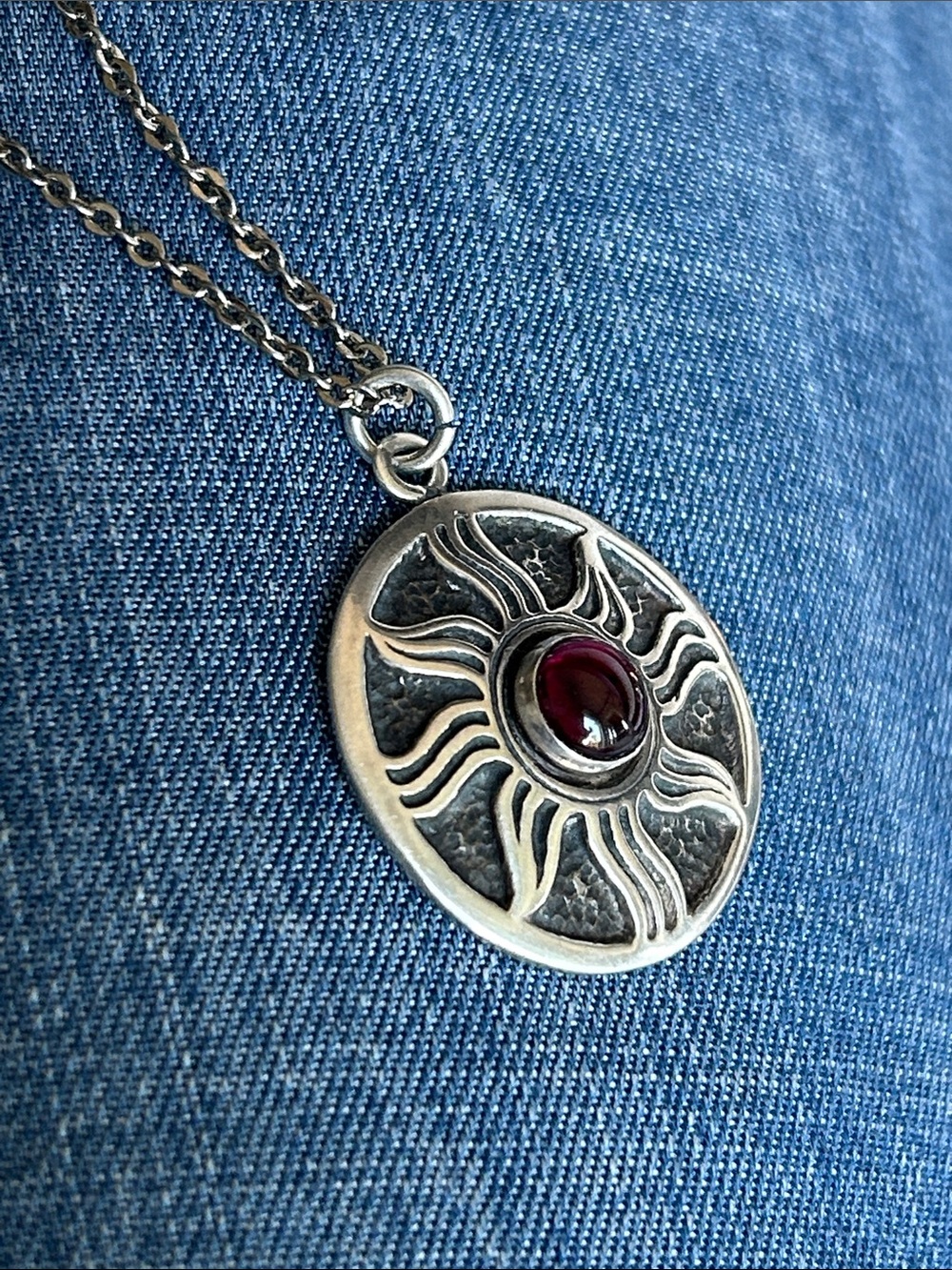 Sterling Sunburst Pendant Navajo